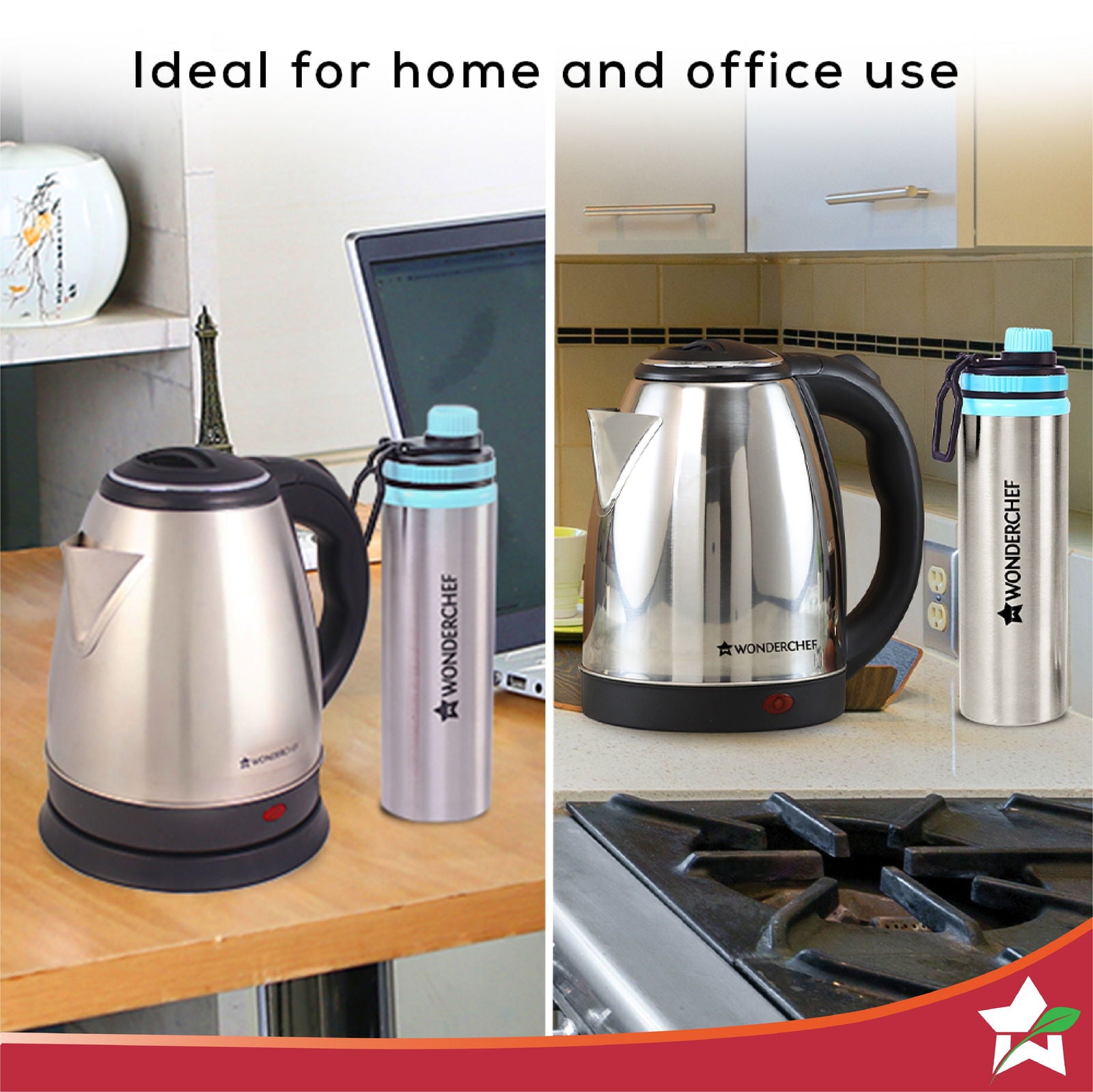 Crescent Kettle 1.8L Sippy Stainless Steel Bottle Gift Combo For F Wonderchef India
