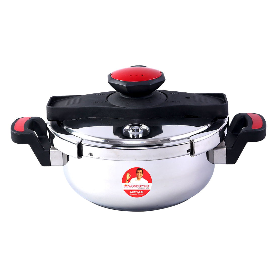 Easy Lock Stainless Steel 3L Outer Lid Pressure Cooker | Induction Compatible | Tri-Ply...