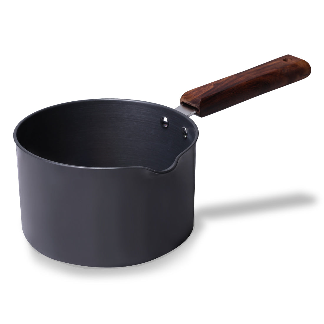 Ebony Hard Anodized 16 cm Nonstick Sauce Pan | Non Stick Sauce Pan | 2 L | 3.25 mm | Bl...