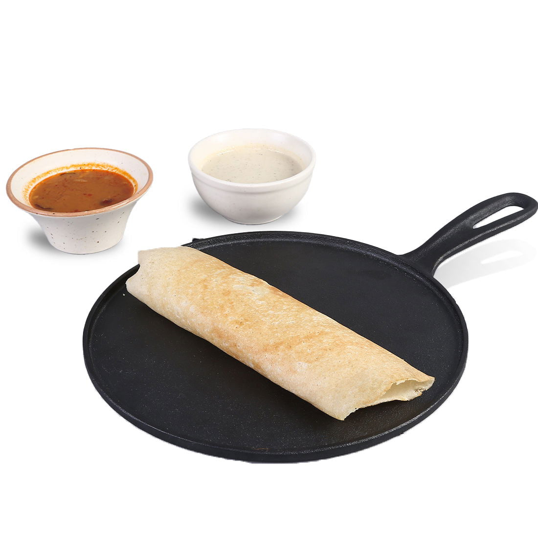 Forza Cast-Iron 27 cm Dosa Tawa Pan | Pre-Seasoned Cookware | Induction Friendly | 4 mm...