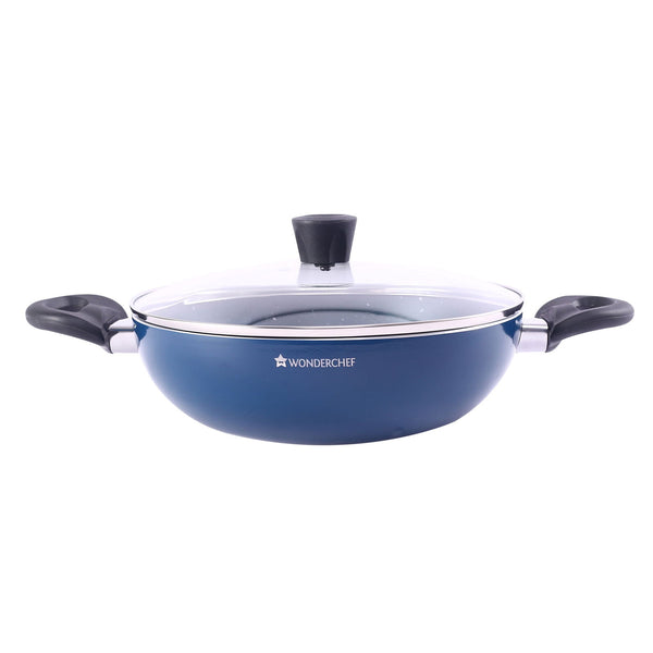 Galaxy Kadhai with Lid 24 cm, 2 litres, Midnight Blue, 2 Years Warranty