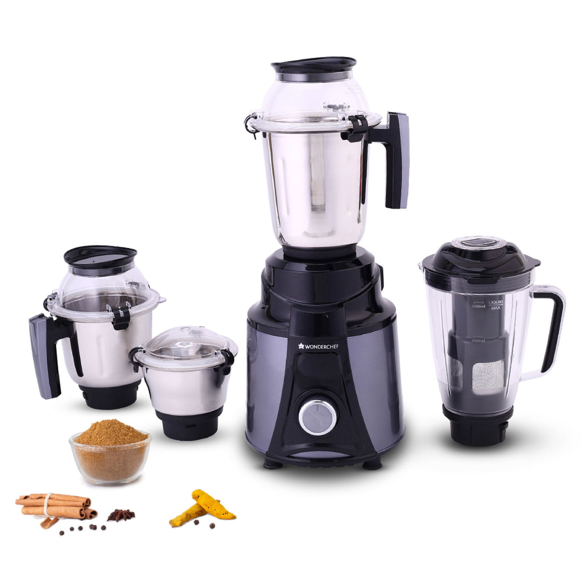 Wonderchef Renewed Galaxy Mixer Grinder | 750W | 4 Stainless Steel Jars | | 100% Copper...
