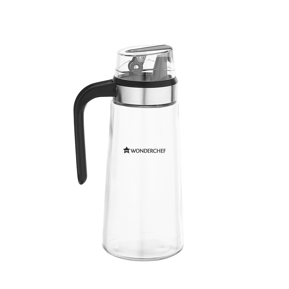 Glass Oil Pourer with Nozzle and Lid, For Kitchen, 600ml, Oil Container &amp; Oil Pourer, T...