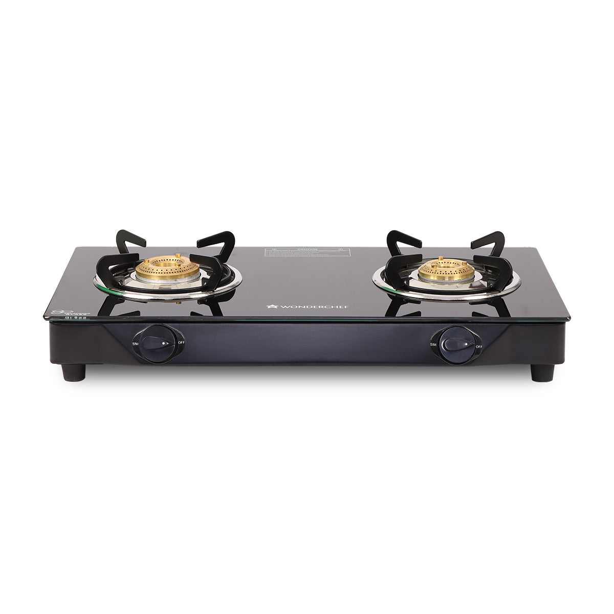 Glory 2 Burner Glass Gas Stove, Stainless Steel Drip Tray, Black Toughened Glass with 2...