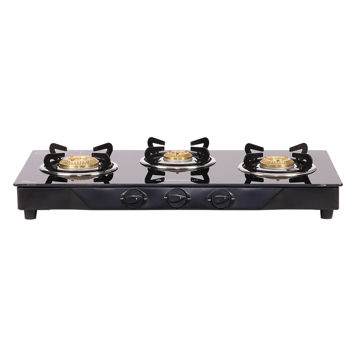 Glory 3 Burner Glass Gas Stove, Black 8mm Toughened Glass with 2 Years Warranty, Ergono...