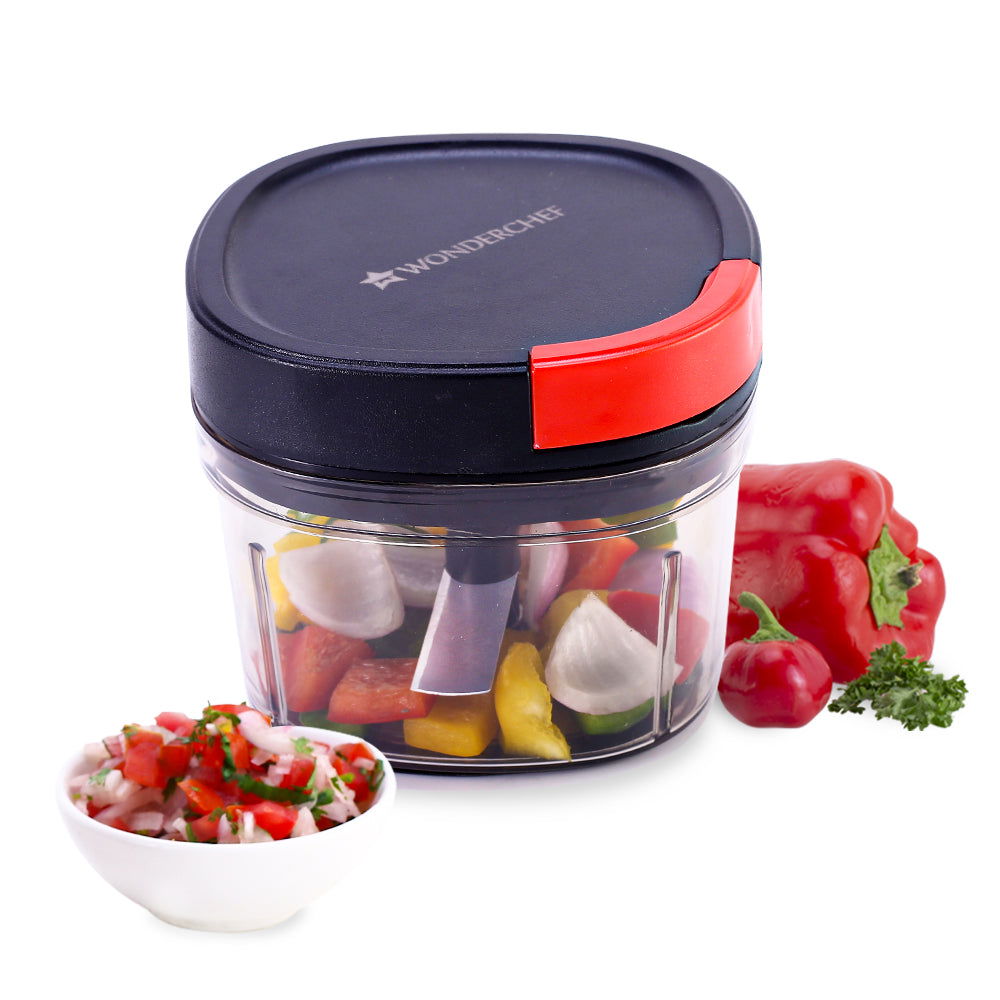Glory String Chopper with 3 Sharp Stainless Steel Blades 600 ml, Anti Slip Silicone, Co...