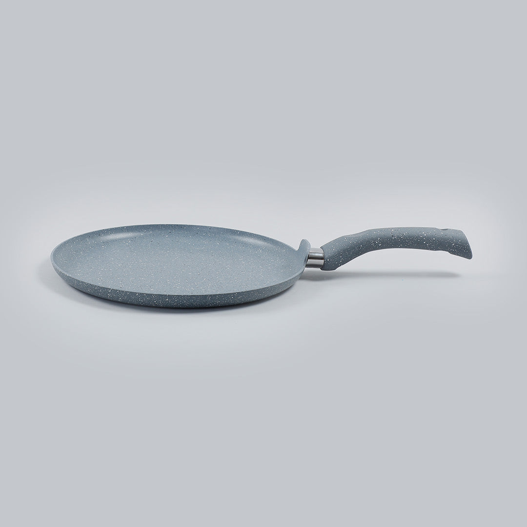 Granite 28cm Non-Stick Dosa Tawa | Induction Bottom | Soft-Touch Handles | Virgin Alumi...