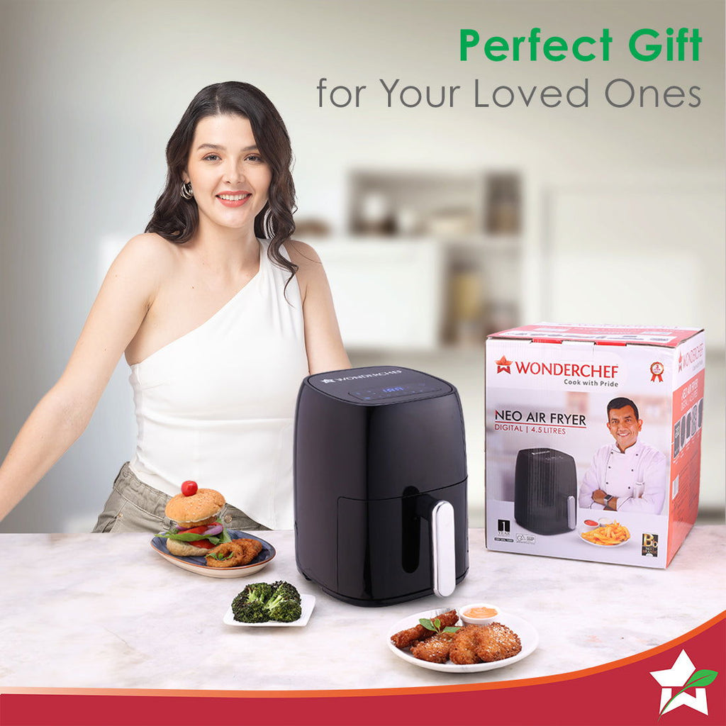Neo Digital Air Fryer Rapid Air Technology 6 Pre Set Menu Options Wonderchef India