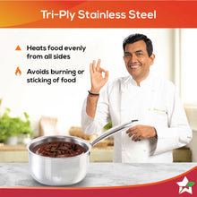 Load image into Gallery viewer, Nigella Tri-ply Stainless Steel 16 cm Sauce Pan | 1.5 Liters | 2.6mm Thickness | Silver
