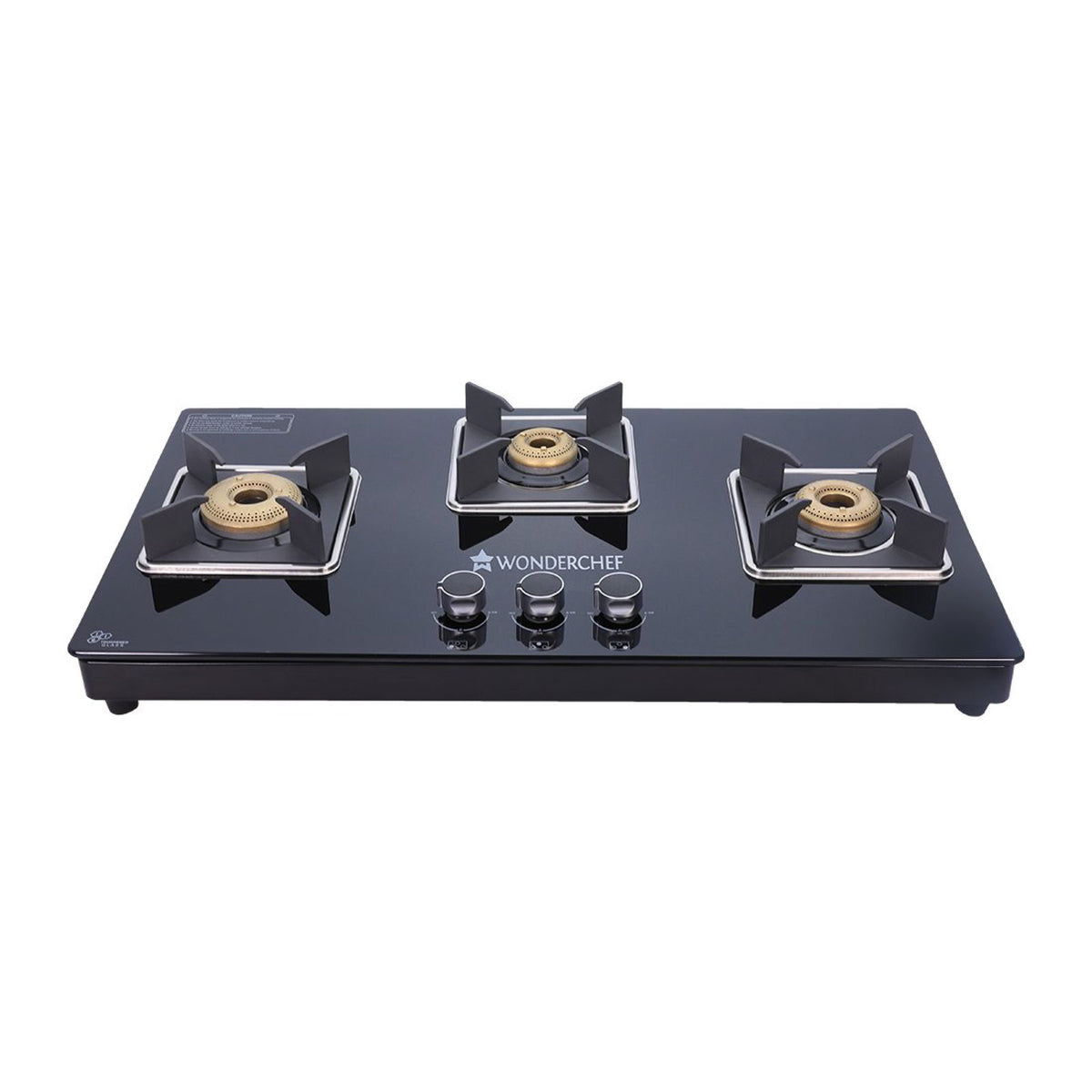 Octavia 3 Burner Glass Hob Top Manual Cooktop | 8mm Toughened Glass | Manual Ignition |...