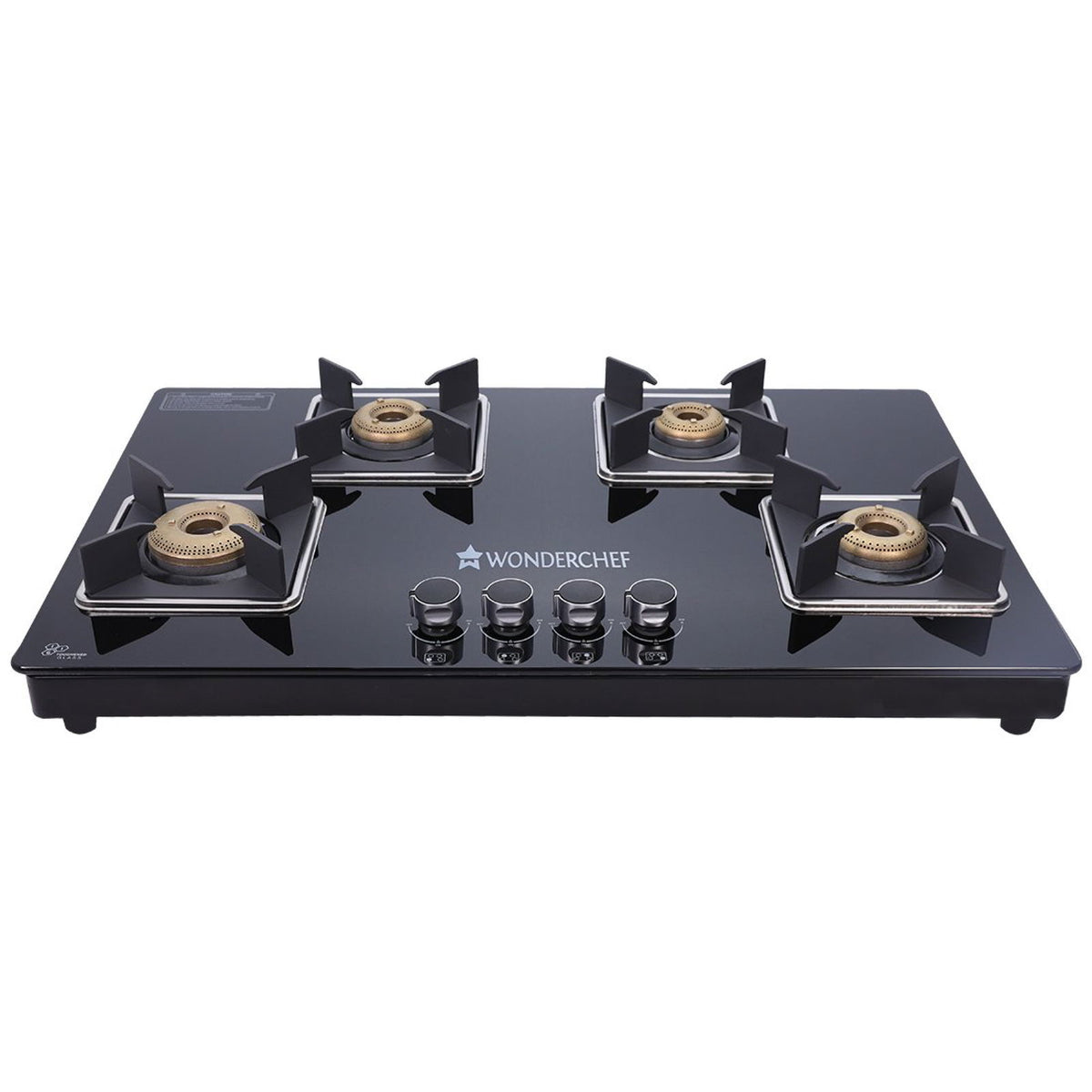 Octavia 4 Burner Glass Hob Top Manual Cooktop | 8mm Toughened Glass | Manual Ignition |...