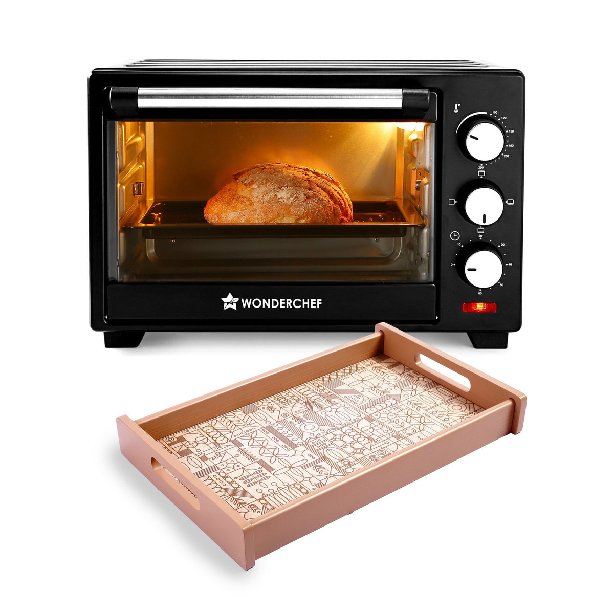 OTG & Wooden Tray Gift Combo | 19L OTG | Bake Breads and Cakes | Time Control upto 60 M...