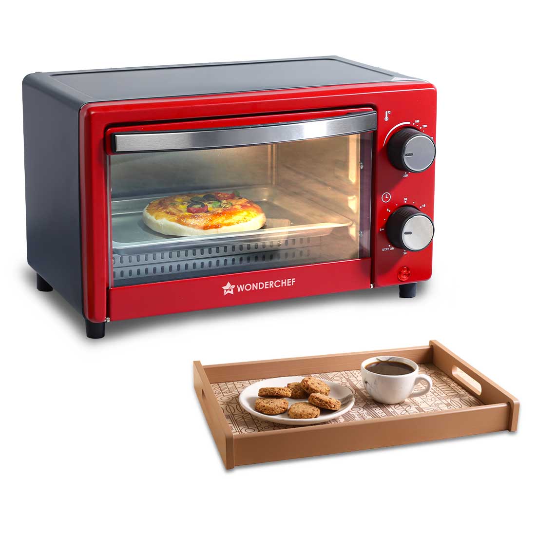 OTG & Wooden Tray Gift Combo | 9L OTG | Bake Breads and Cakes | Time Control upto 60 Mi...