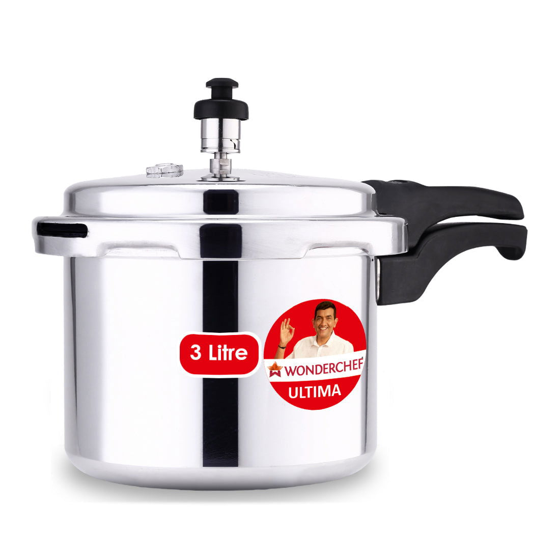 Outer Lid Ultima 3L Pressure Cooker, 3.25 mm Heavy Encapsulated Bottom, Bakelite Handle...