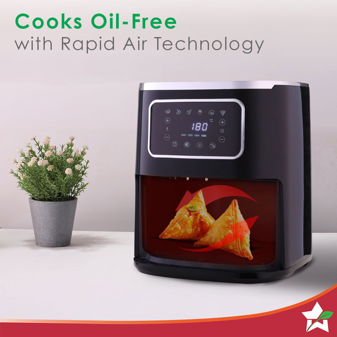 Platinum Plus Digital Air Fryer | 5L With Window & Light | Fry, Bake ...
