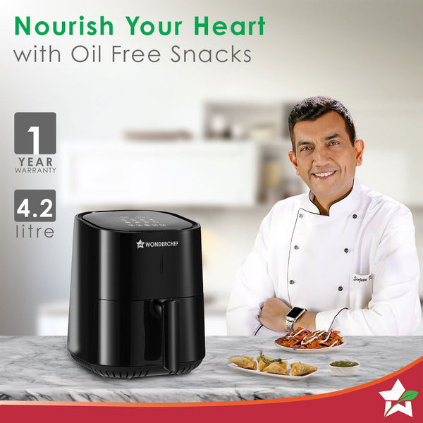 Wonderchef Renewed Prato Plus Digital Air Fryer | 4.1L | 8 Pre-Set Cooking Functions | No Oil Fry, Bake, Roast, Grill | 1 Year Warranty