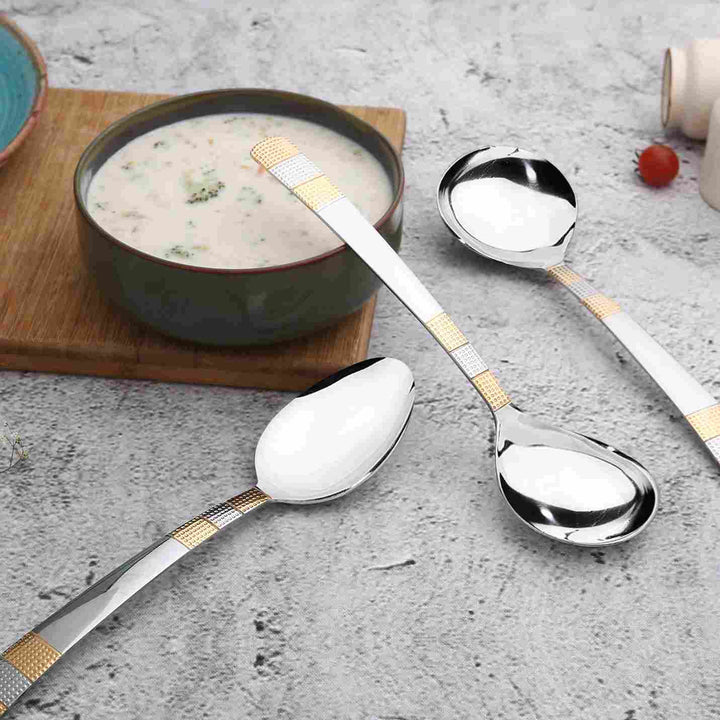 Service Spoon Set Roma Serving Spoon Set - Gold Plated - Set of 3pcs
