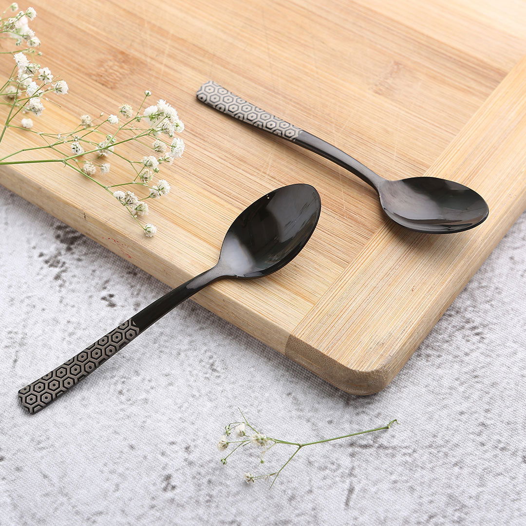 Roma Tea Spoon - Black - Set of 6pcs