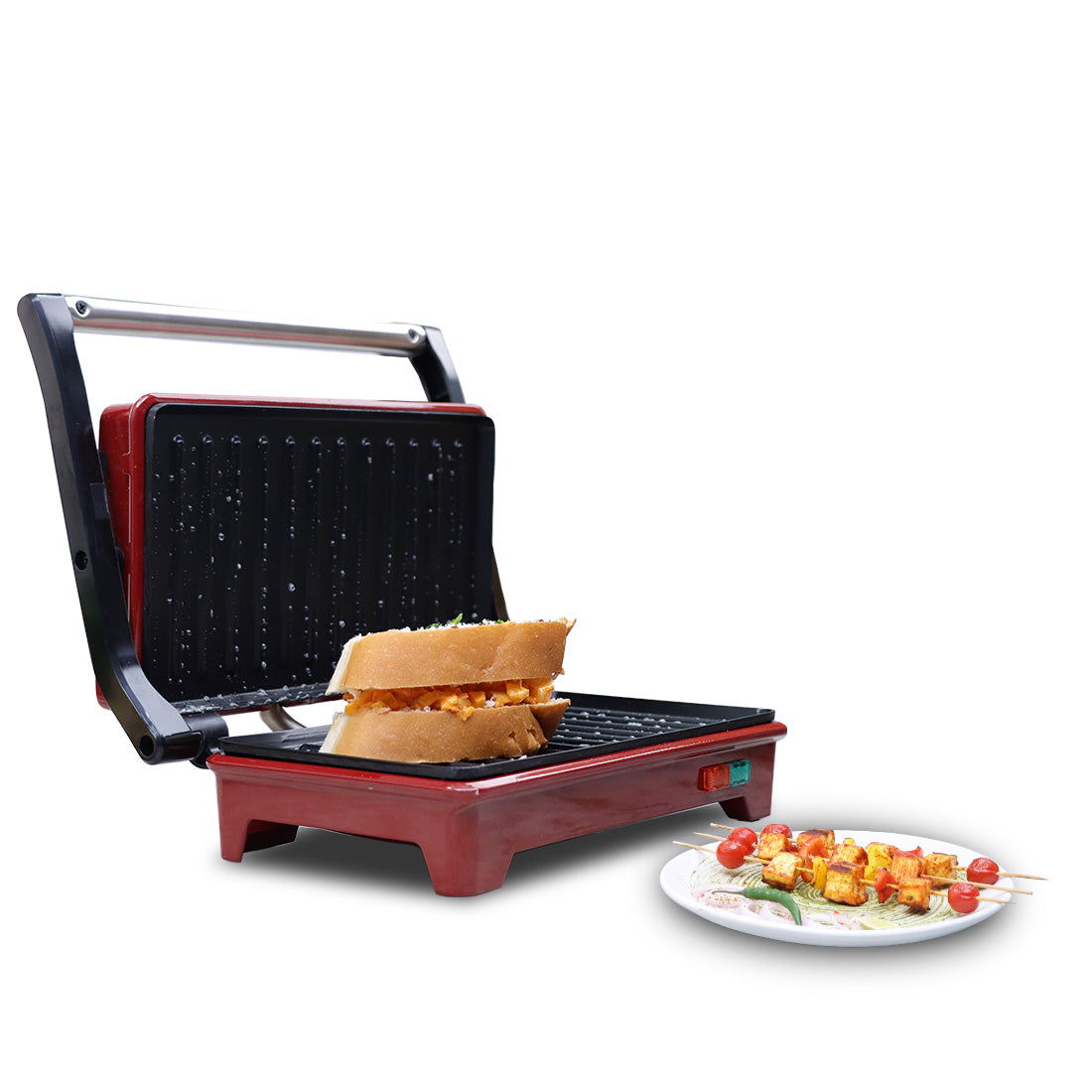 Sanjeev Kapoor Tandoor Mini | Crimson Edge Electric Contact Grill &amp; Sandwich Maker | 3-...