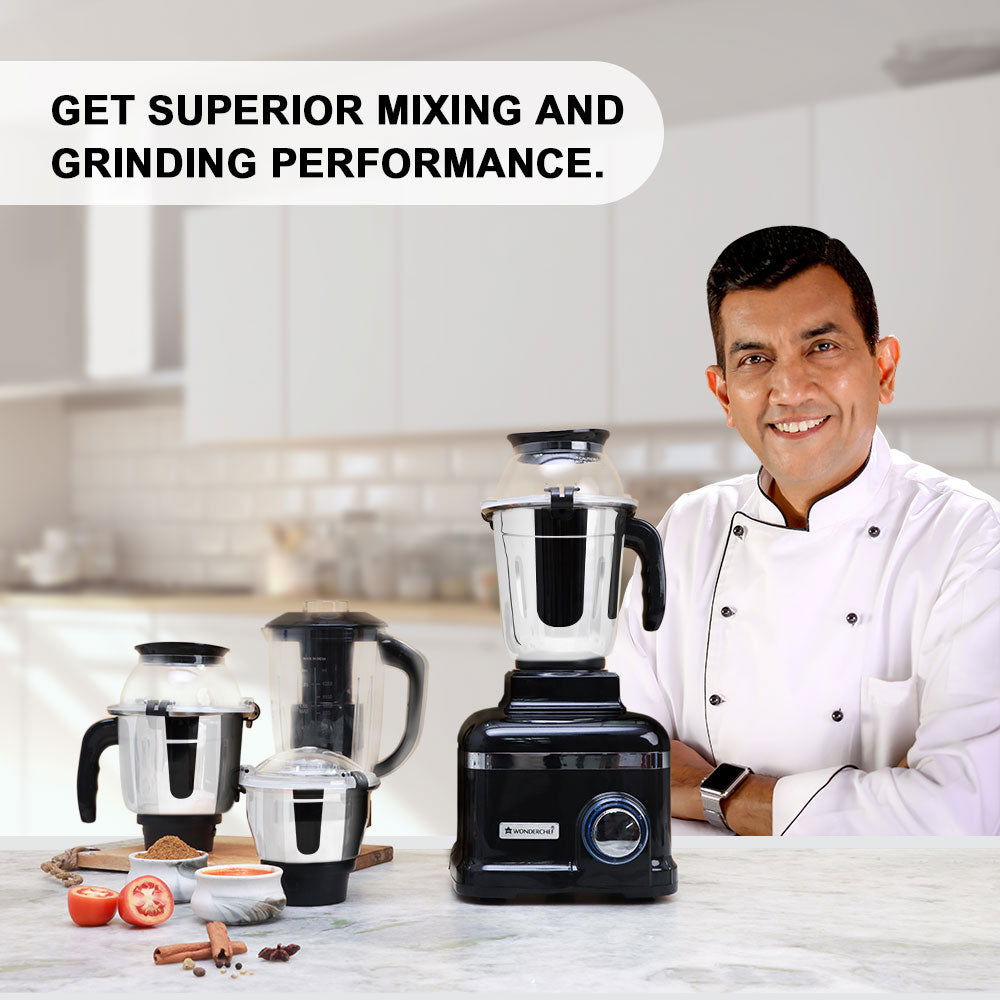 Wonderchef Sumo Black DLX 1000W Mixer Grinder 4 Jars