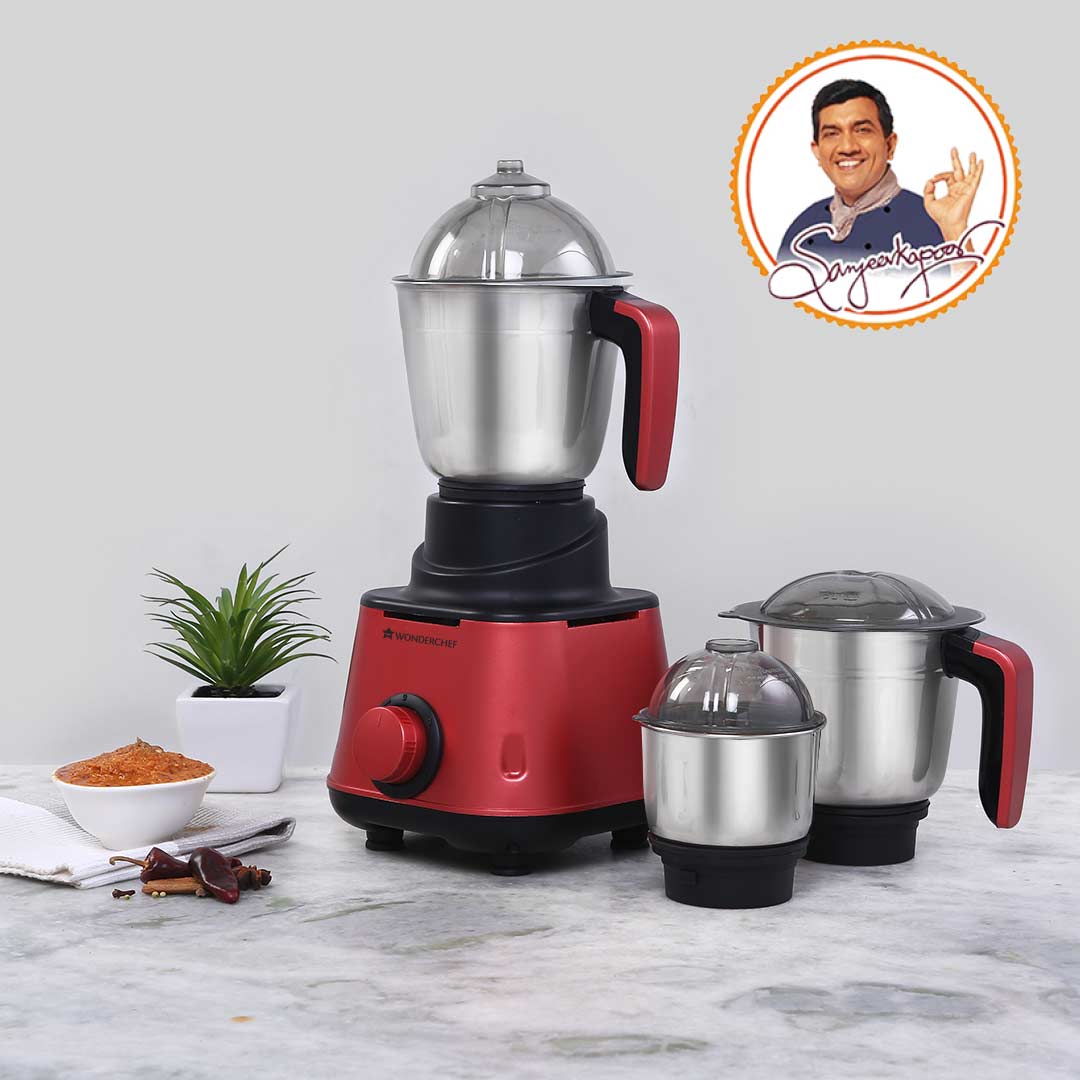 Wonderchef Renewed Sumo Mixer Grinder With 3 Stainless Steel Jars | 600W | Anti-Rust Bl...