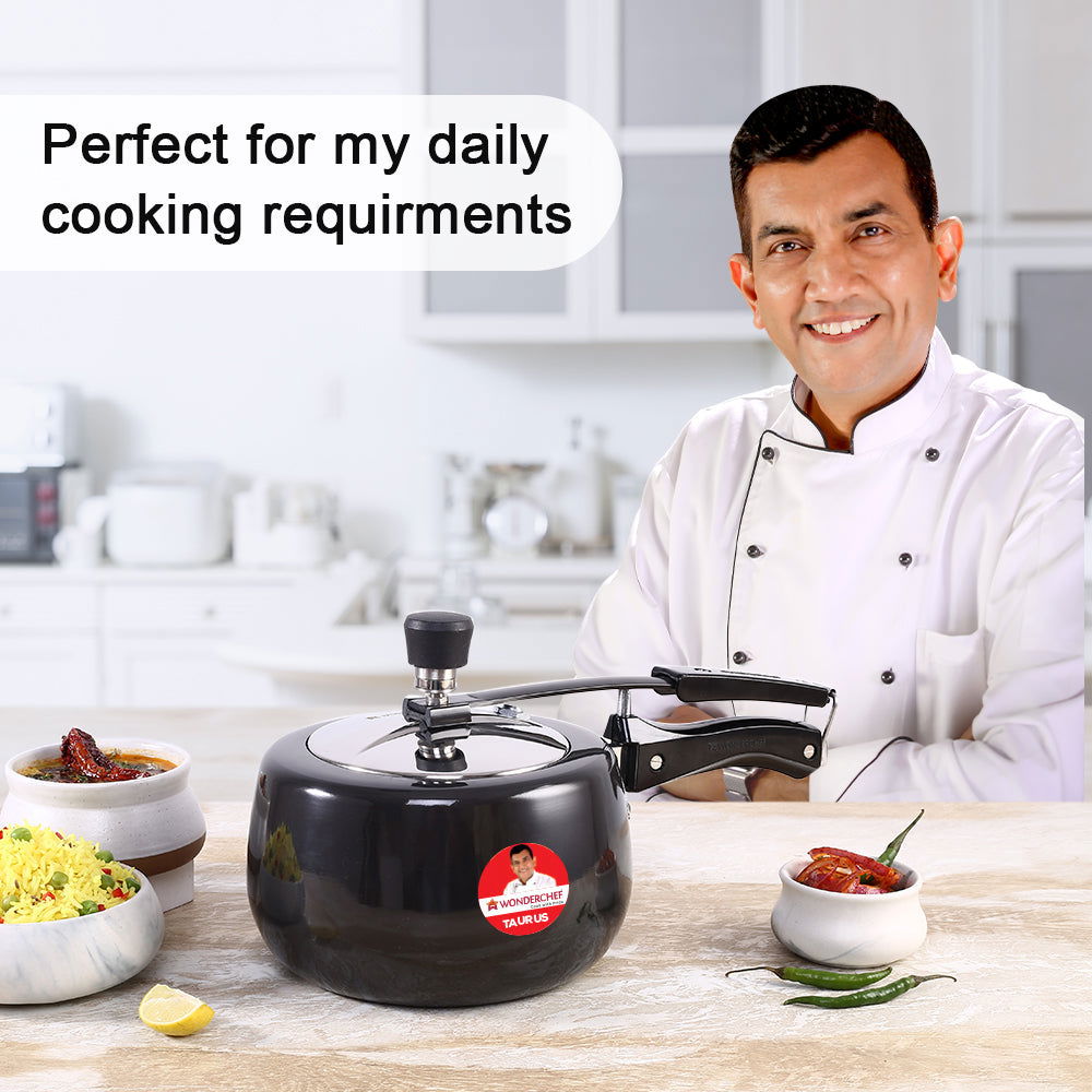 Wonderchef Taurus Hard Anodized Inner Lid Pressure Cooker 3L