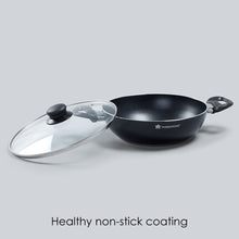 Load image into Gallery viewer, Ultra 24 cm Aluminium Non-Stick Wok | 2.7 L| Induction base| Meta-Tuff non-stick coating | Ideal for saute, roasting and healthy cooking| Black