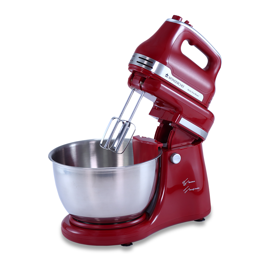 Wonderchef Renewed Crimson Revo Stand Mixer and Beater with 5 Speed Settings | 4.5L SS ...