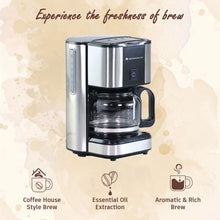 Load image into Gallery viewer, Wonderchef Renewed Regalia Brew Coffee Maker | 550 W | 700ml Borosilicate Glass Carafe | 3-in-1 Filter Coffee, Espresso, Cappuccino | Auto Shut Off | Removable Cone Filter | 7 Cups Coffee | 1 Year Warranty
