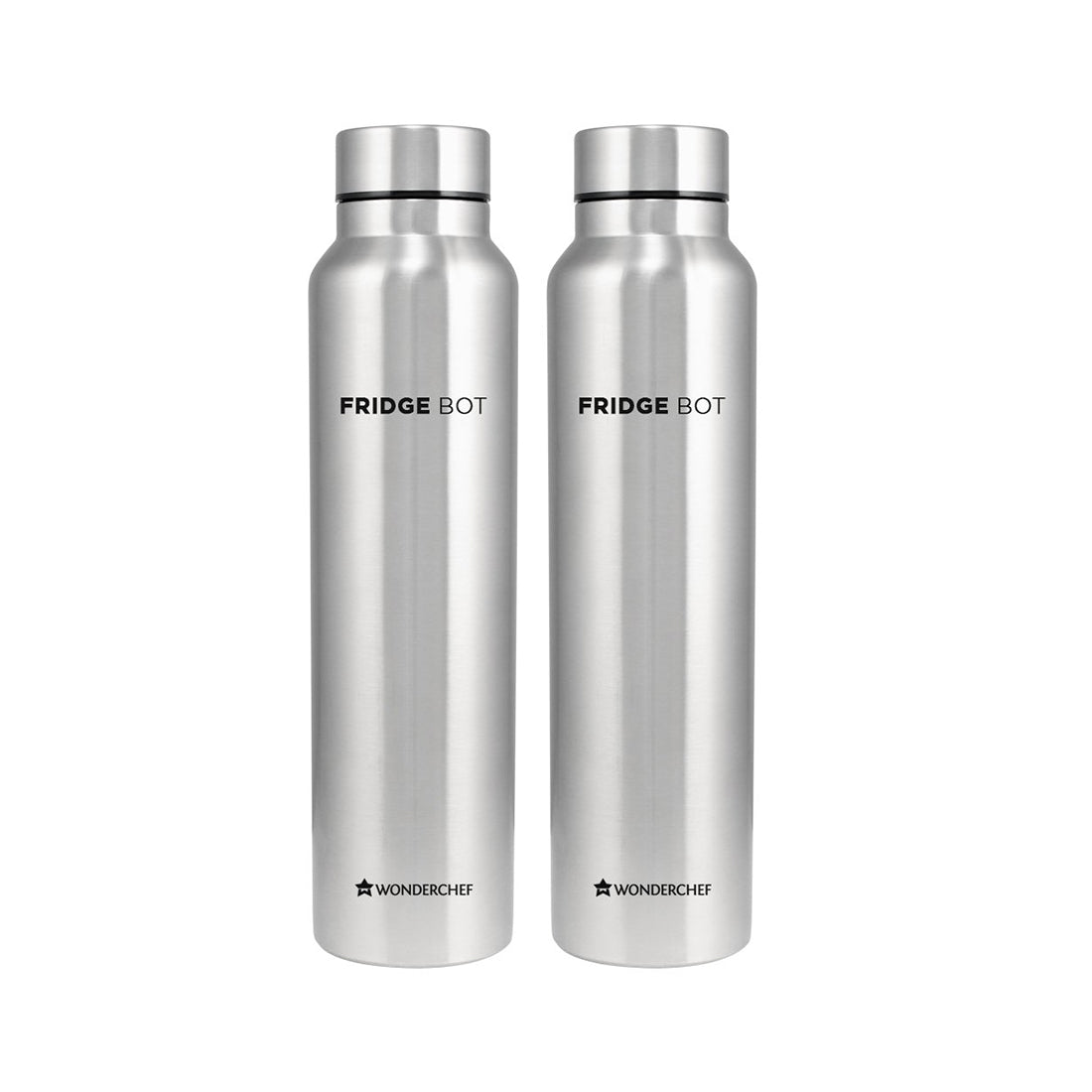 Wonderchef Renewed Stainless Steel Fridge-Bot 1000 ml Each | Pack of 2 | Single wall | ...