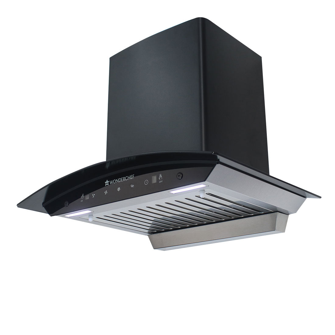 Wonderchef Renewed Ultima 60cm 1200 m3/hr Auto Clean Curved Glass Chimney | Baffle Filt...