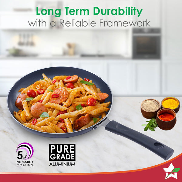 Wonderchef Renewed Valencia 24cm Fry Pan | Meta Tuff Non-Stick Coating | Virgin Grade Aluminum | PFOA/Heavy Metals Free