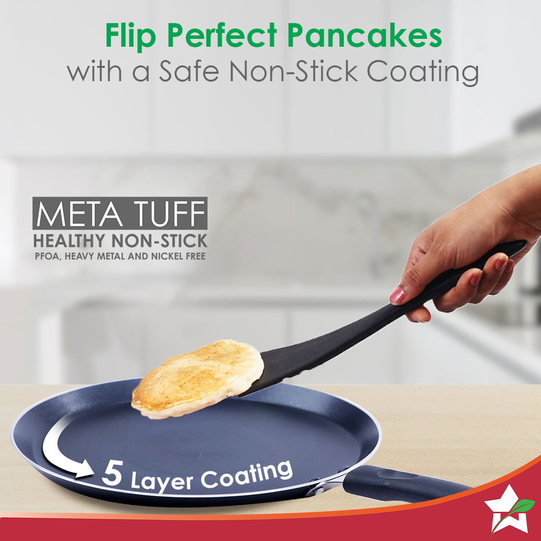 Wonderchef Renewed Valencia 28cm Dosa Tawa | Meta Tuff Non-Stick Coating | Virgin Grade...