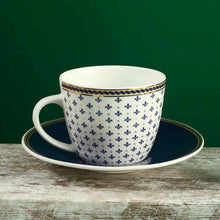 Load image into Gallery viewer, Sicilia Fine Bone China Cup &amp; Saucer Set - Royal Blue - Set of 2 Pcs