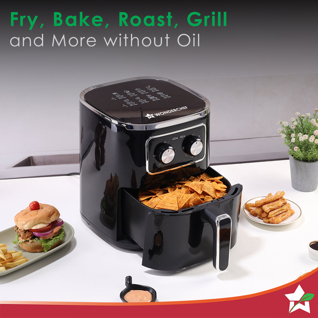 Platinum Manual Air Fryer | 5L | Rapid Air Technology | Temperature and Time Control | Chrome Finish | 1 Year Warranty
