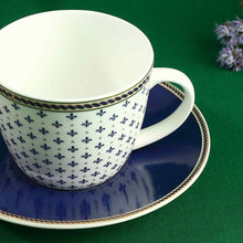 Load image into Gallery viewer, Sicilia Fine Bone China Cup &amp; Saucer Set - Royal Blue - Set of 2 Pcs