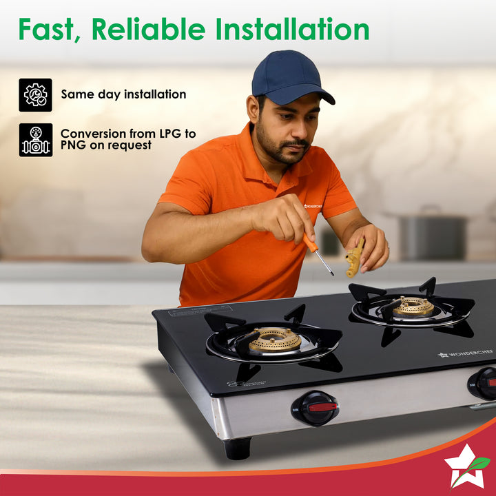 Wonderchef Galaxy 3-Burner Gas Stove | Auto-Ignition Easy Cooking