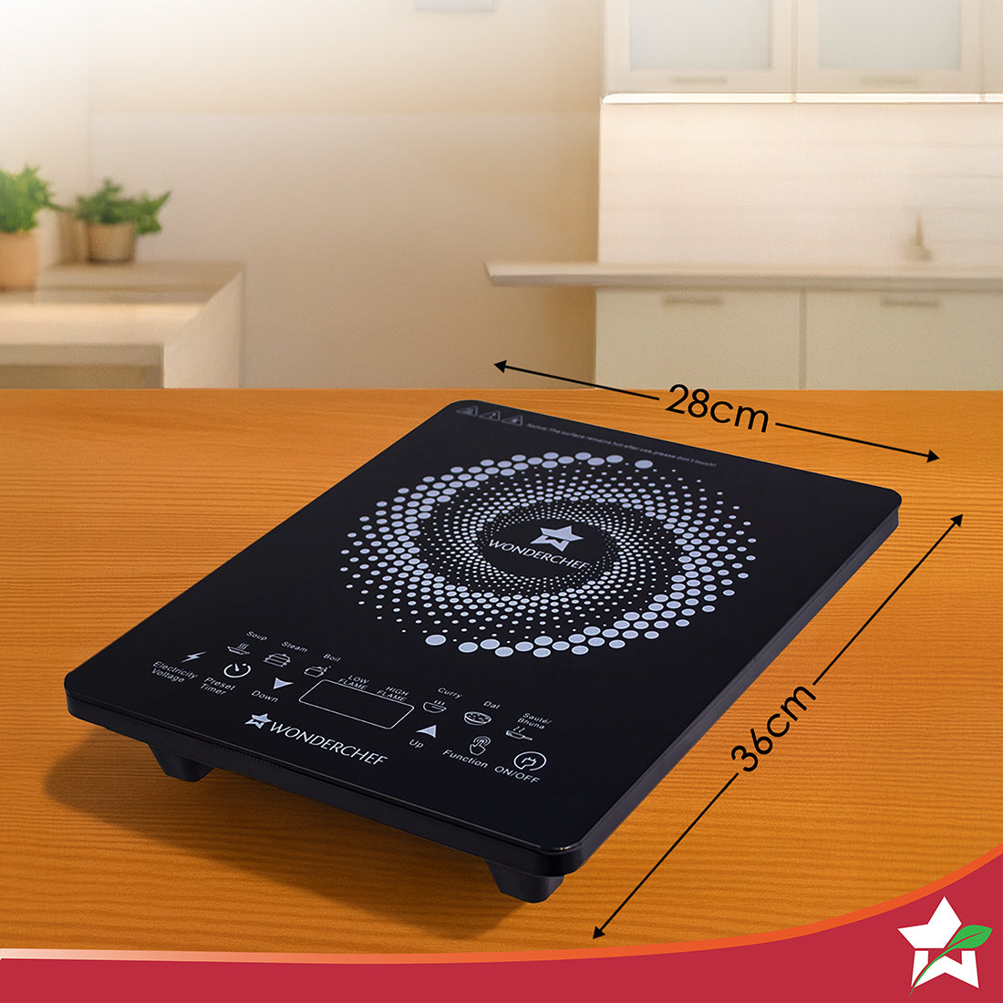 Wonderchef Swift 2200W Induction Cooktop 8 Power Settings