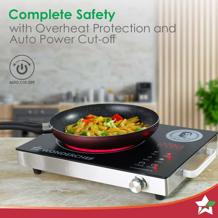 Wonder Cook Easy Cook Infrared Cooktop | 2200 Watt Induction Cooktop | LED Digital