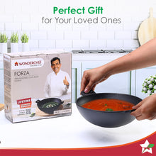Load image into Gallery viewer, Forza 24 cm Cast-iron Kadhai, Pre-Seasoned Cookware, Induction Friendly, 1.9L, 3.8mm