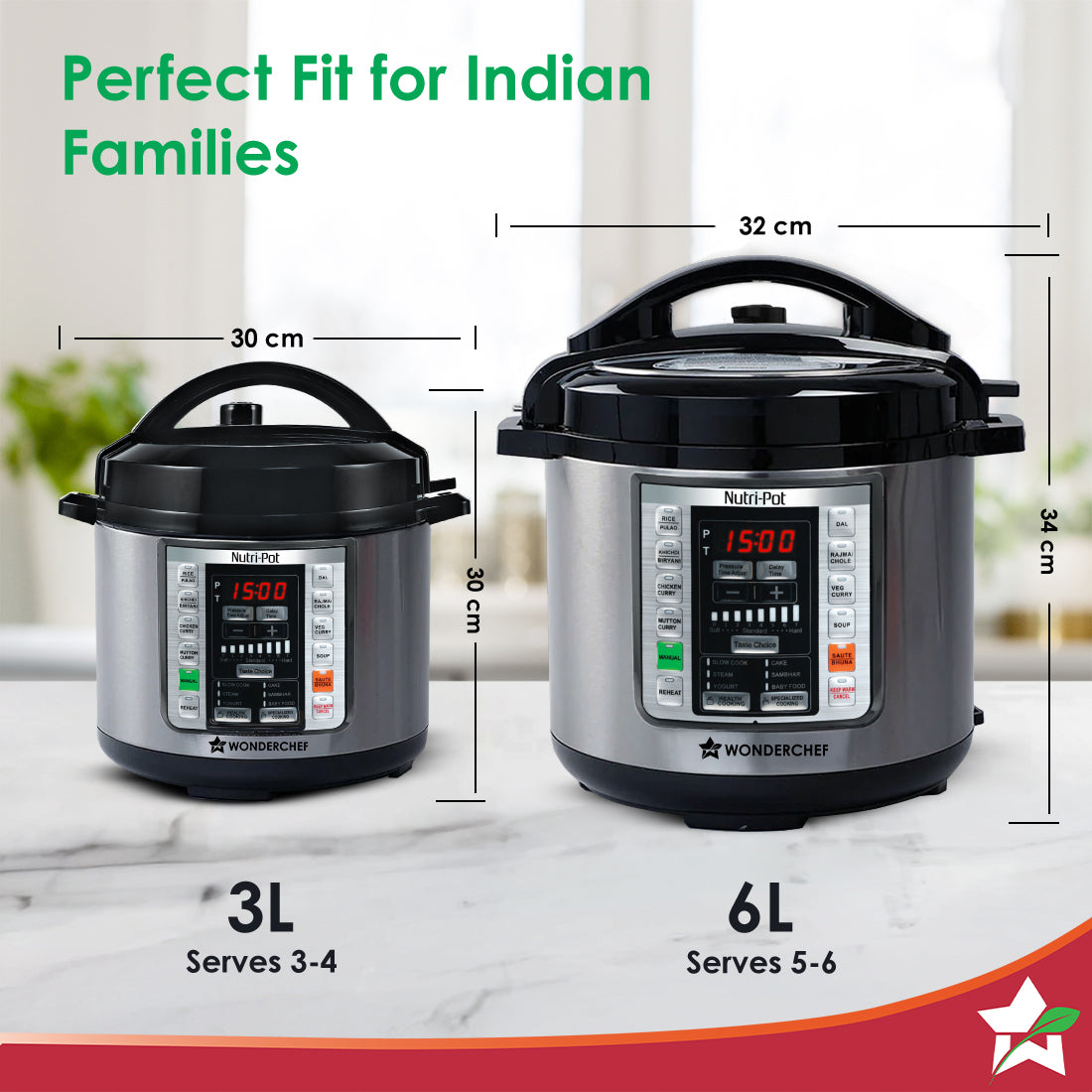Wonderchef Nutri-Pot 3L | Smart Pressure Cooker for Cooking