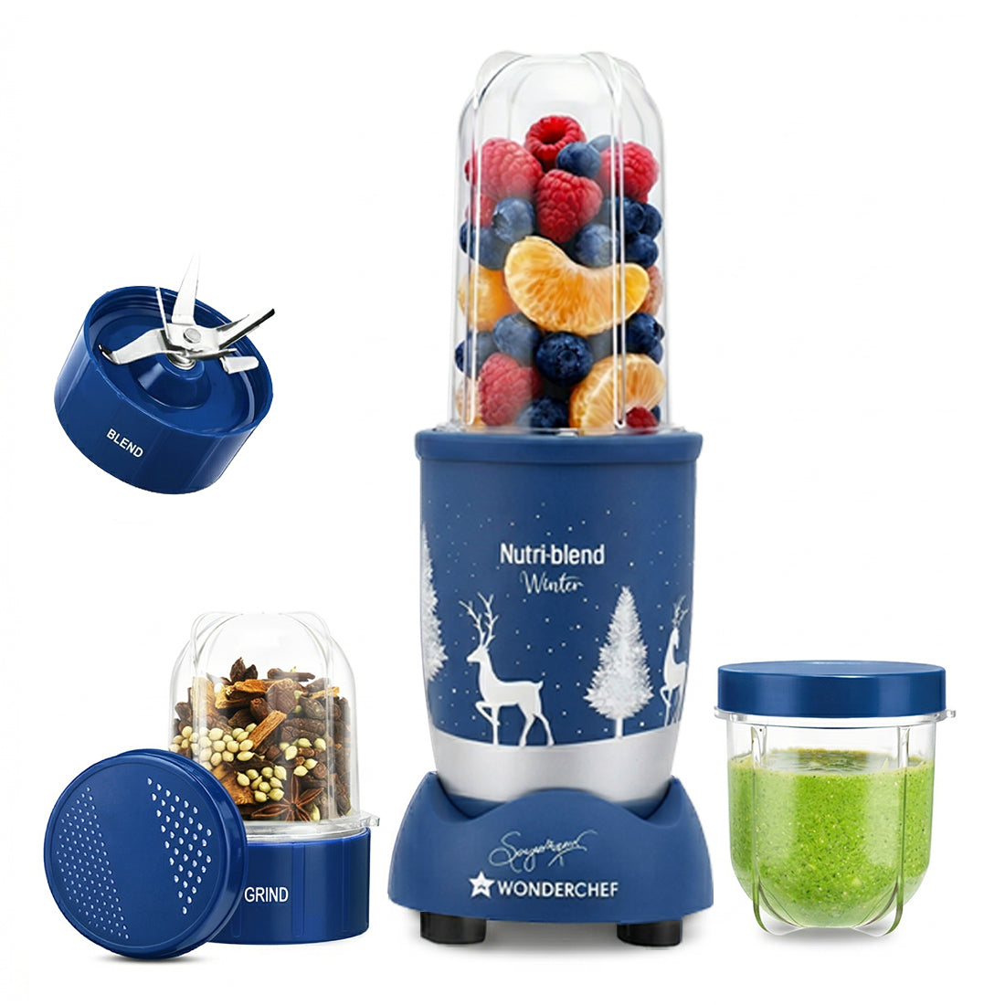 Nutri-blend Serene Mixer Grinder Blender Smoothie Maker, 500W, 22000 RPM, 3 Transparent...