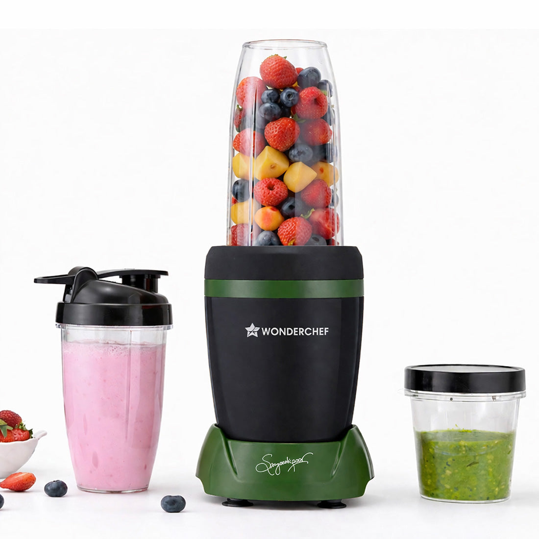 Nutri-Blend Turbo 750W Mixer Grinder Blender Smoothie Maker, 22000 RPM, 3 Jars, Stainle...
