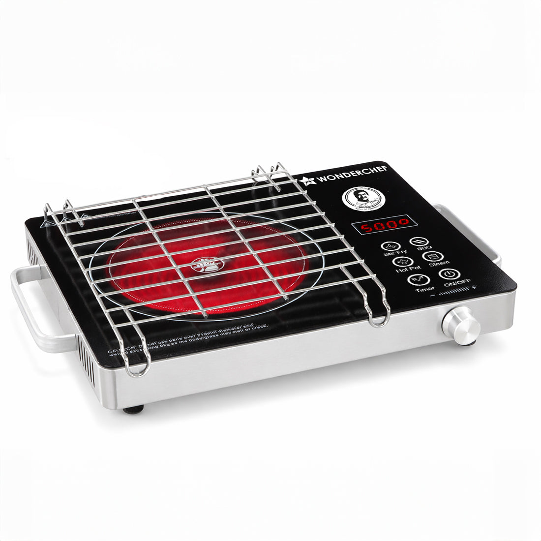 Evita Infrared Electric Cooktop | 2200W | Auto Shut-Off | Stainless Steel Grill for Bar...