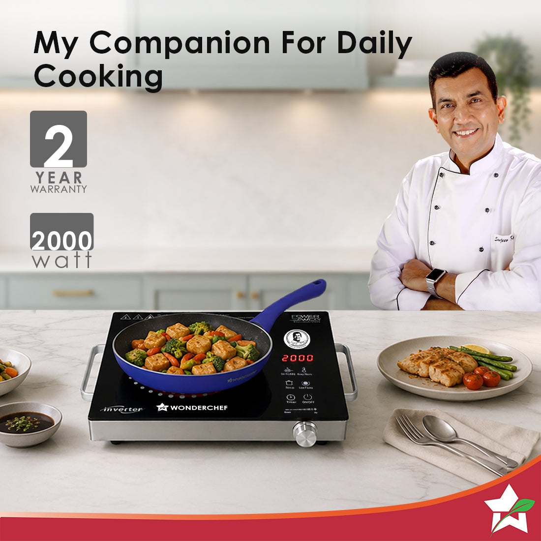 Smart Cook Infrared Electric Cooktop, Crystal Glass Surface, Single Bu