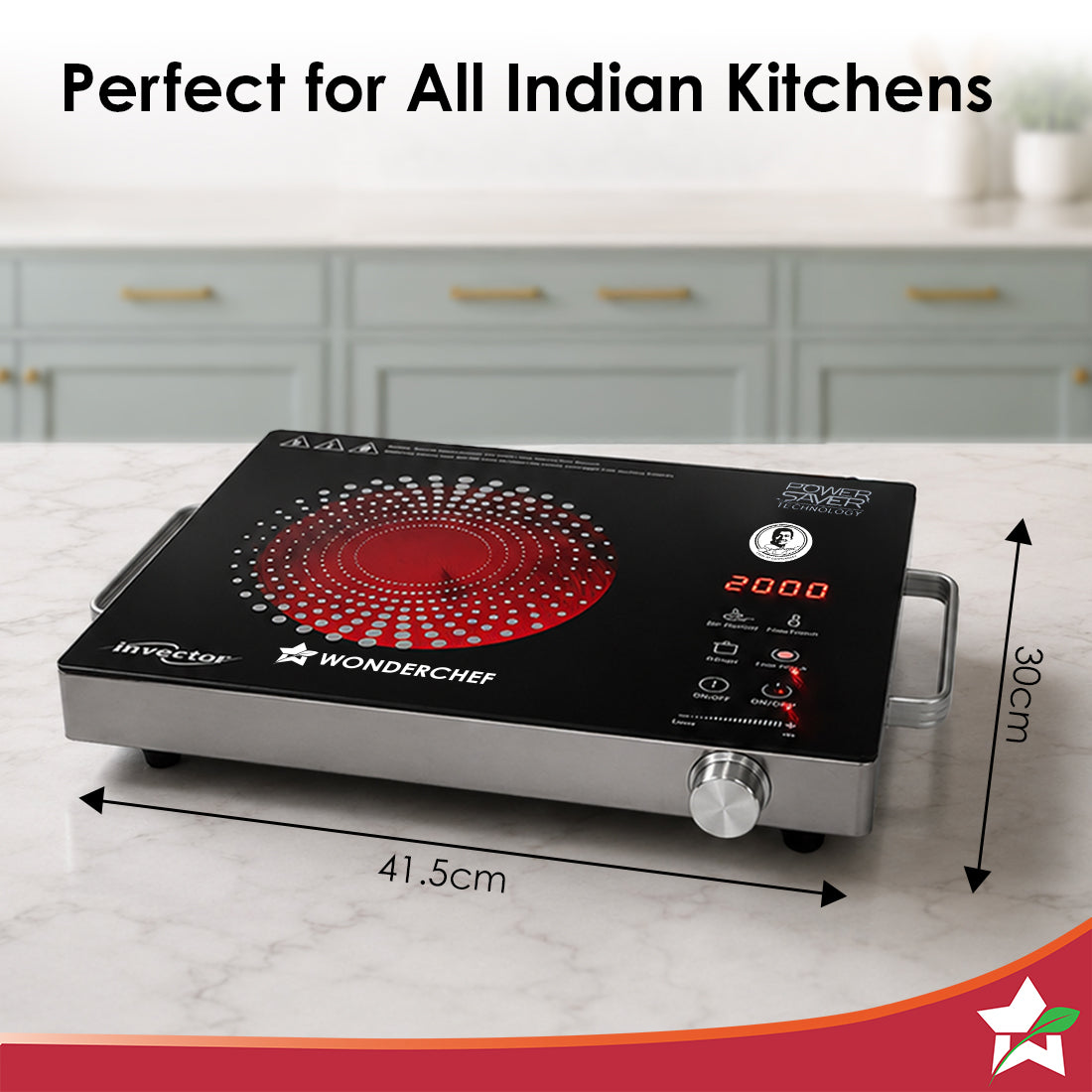 Smart Cook Infrared Electric Cooktop, Crystal Glass Surface, Single Bu