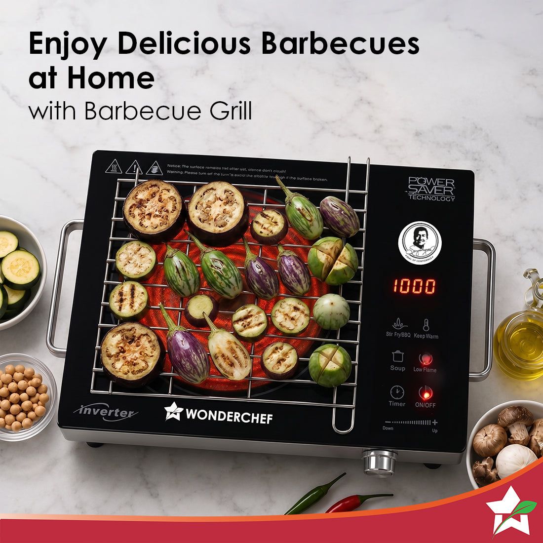 Smart Cook Infrared Electric Cooktop, Crystal Glass Surface, Single Bu