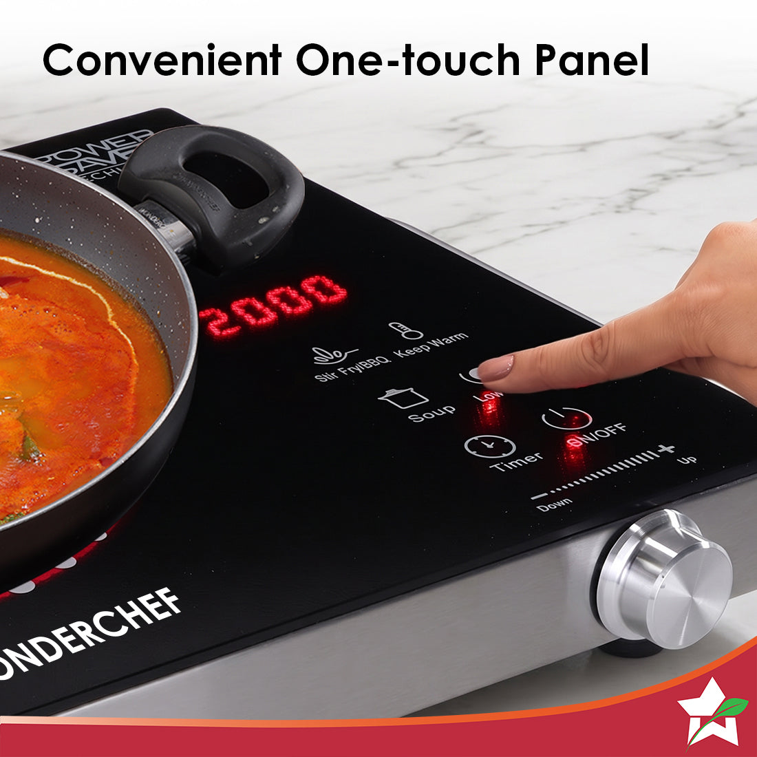Smart Cook Infrared Electric Cooktop, Crystal Glass Surface, Single Bu