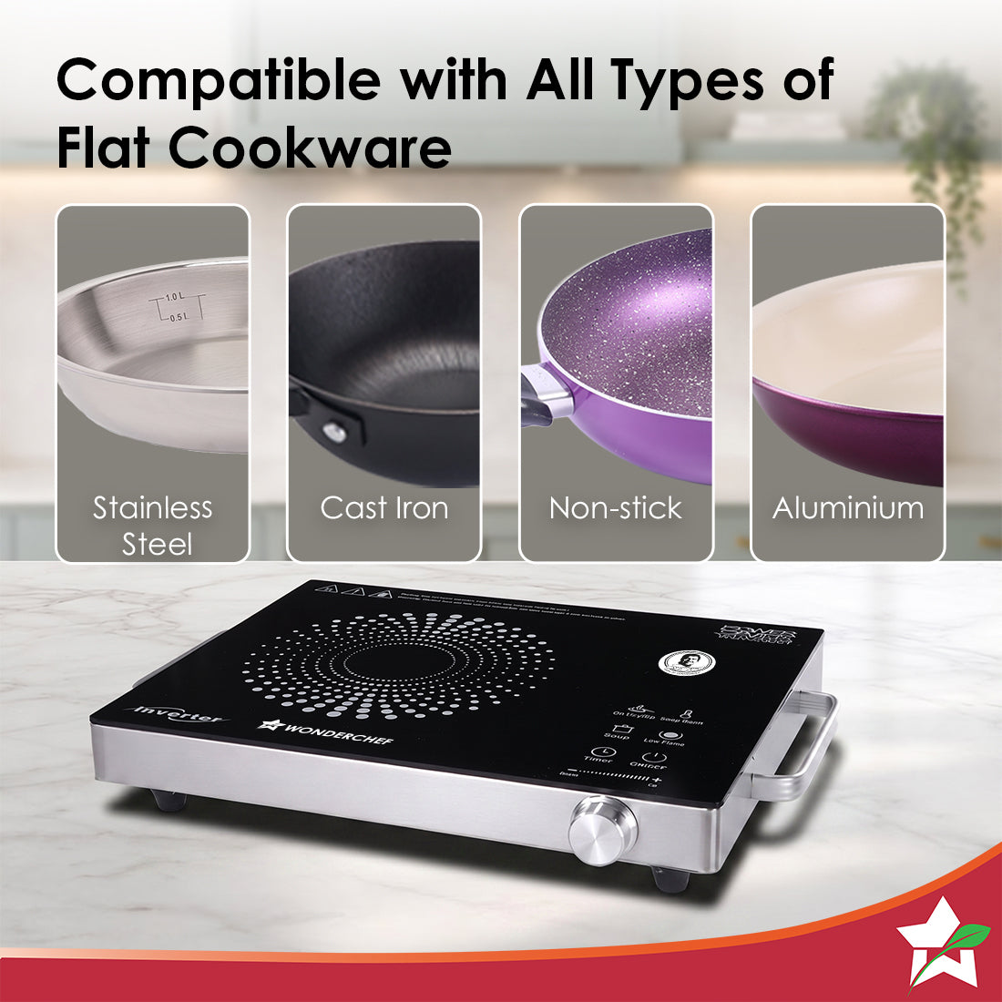 Smart Cook Infrared Electric Cooktop, Crystal Glass Surface, Single Bu