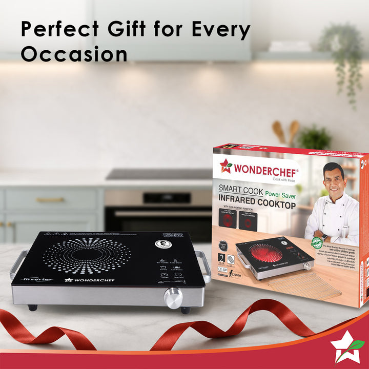 Smart Cook Infrared Electric Cooktop, Crystal Glass Surface, Single Bu